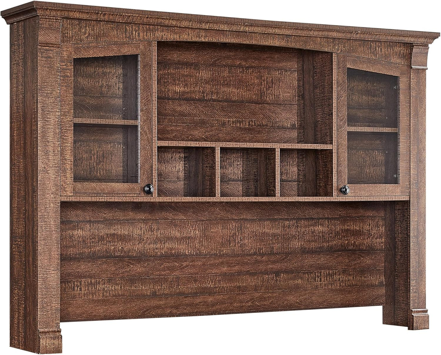 OKD 60" Executive Desk with Drawers, Farmhouse Home Office Desk with Charging Station, Keyboard Tray, File Cabinet Storage, Wood Computer Desk for Work and Study, Light Rustic Oak